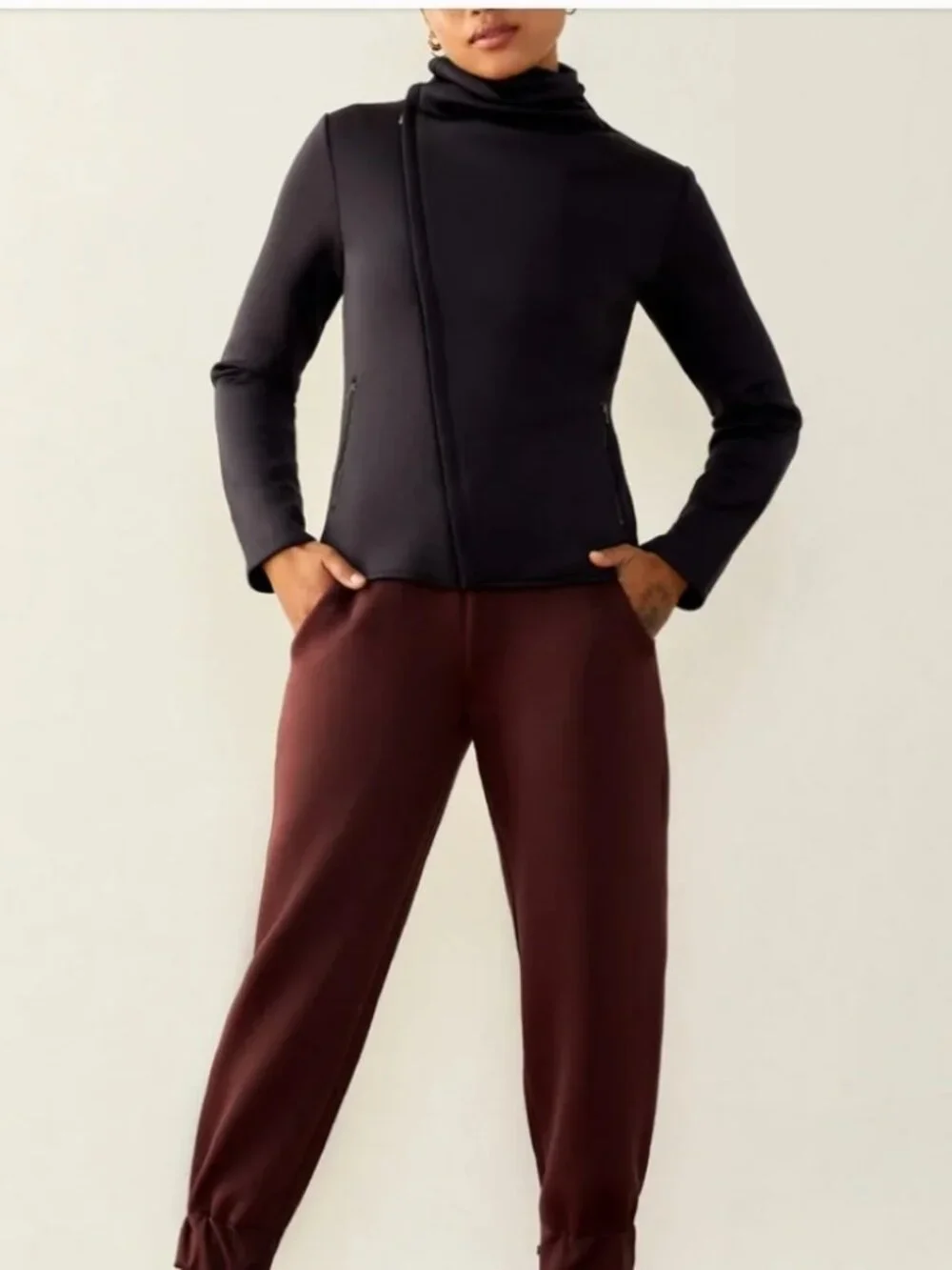 ADAY Up in the Air Lightweight Asymmetrical Zip Jacket, Black, Medium